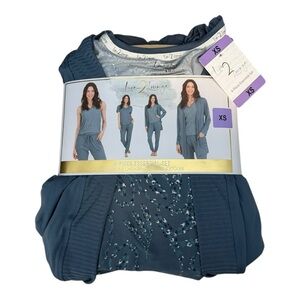 Live 2 Lounge 4-Piece Ladies Essential lounge Set cardigan/Tee/Tank/jogger XS